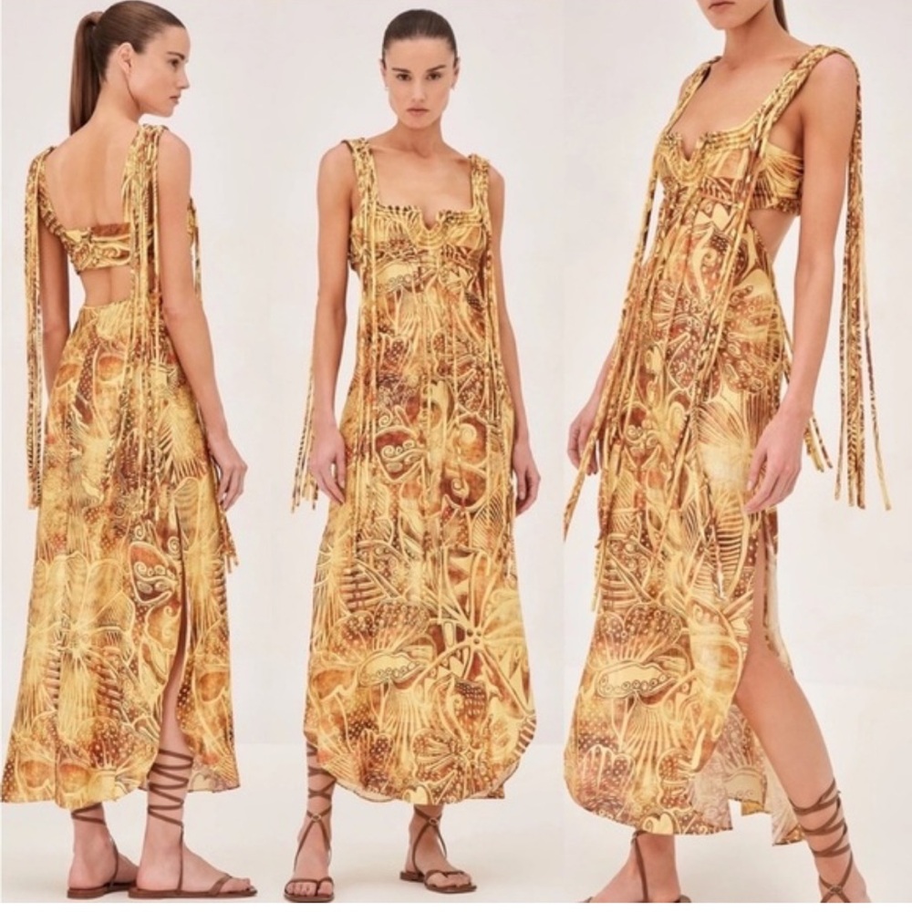 Alexis Yellow Backless Dress